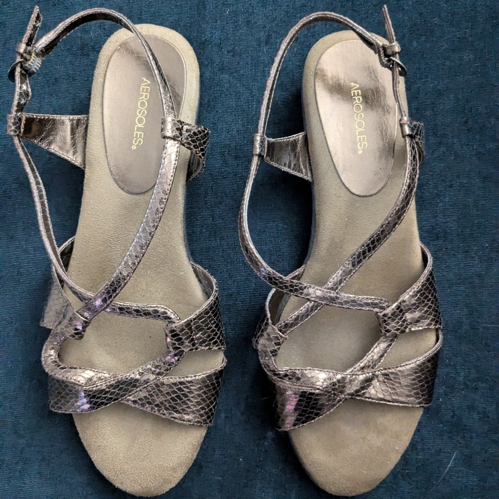 Areosoles Brown Strappy Sandals Size 8